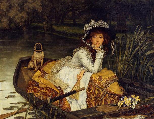 J. tissot jeune femme en bateau