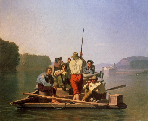 George_Caleb_Bingham_Lighter_Relieving_the_Steamboat_Aground