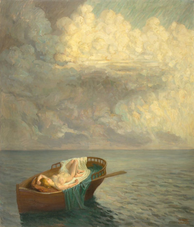 Robert Knoebel Träumende Femme dans un bateau 1900